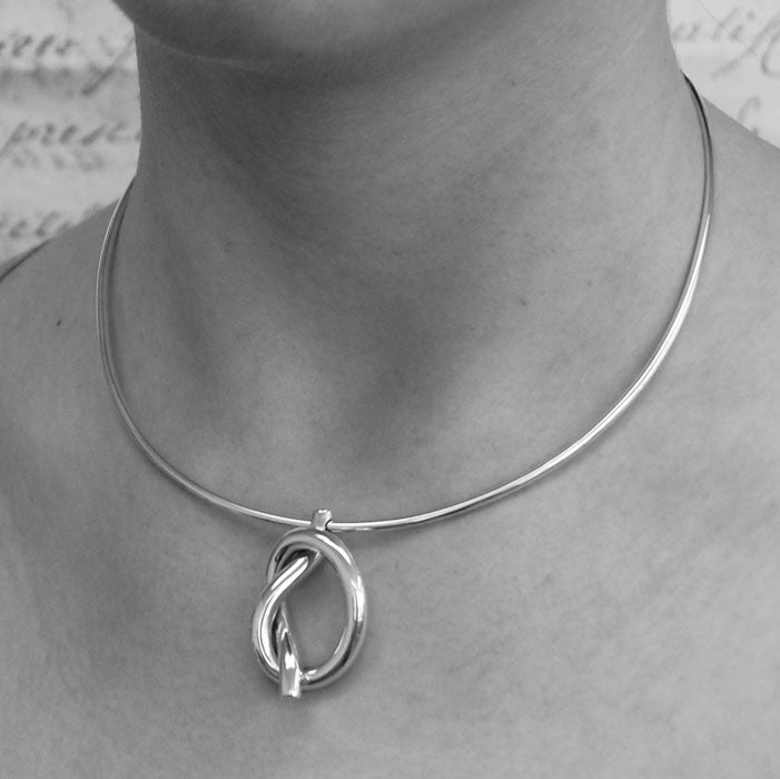 Nautical Chunky Silver Choker Necklace with Pendant - Otis Jaxon Silver Jewellery