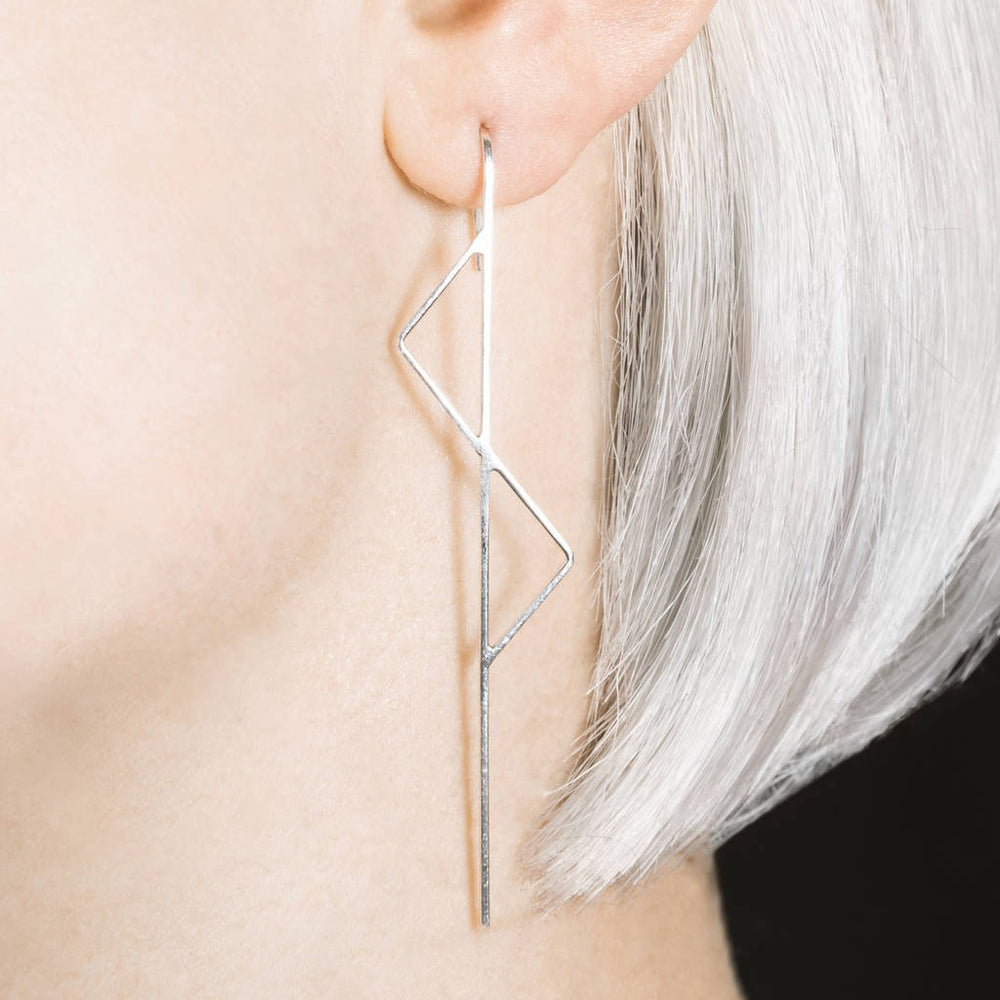 Silver Kite Long Drop Earrings - Otis Jaxon Silver Jewellery