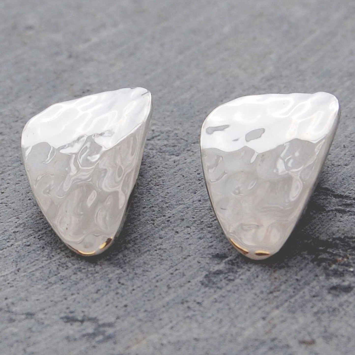 Textured Petal Silver Clip On Stud Earrings - Otis Jaxon Silver Jewellery