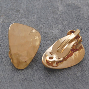 
            
                Load image into Gallery viewer, Textured Petal Gold Clip On Earrings - Otis Jaxon Silver Jewellery
            
        