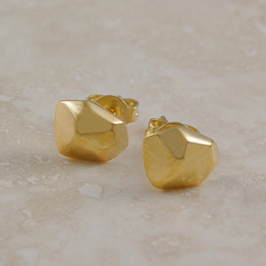 Nugget Gold Stud Earrings - Otis Jaxon Silver Jewellery