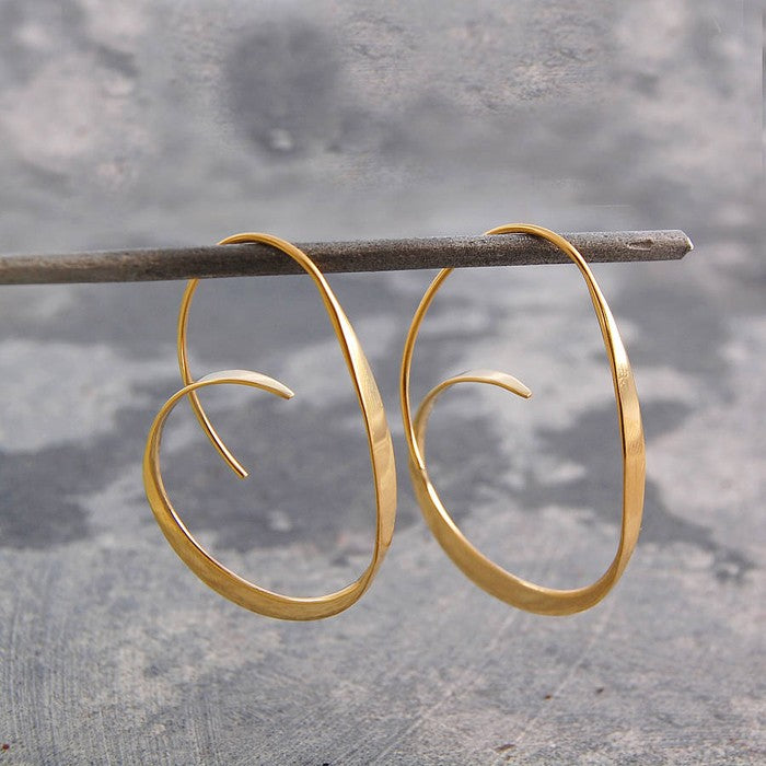 
            
                Load image into Gallery viewer, Tapered Gold Hoop Earrings - Otis Jaxon Silver Jewellery
            
        