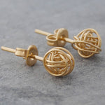 Tiny Nest Gold Stud Earrings - Otis Jaxon Silver Jewellery