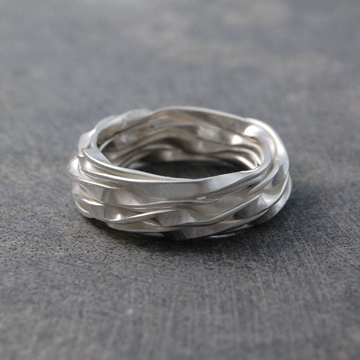 Wrap Contemporary Silver Ring - Otis Jaxon Silver Jewellery