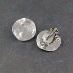 Wavy Textured Disc Silver Clip On Stud Earrings - Otis Jaxon Silver Jewellery