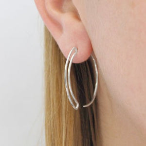 
            
                Load image into Gallery viewer, Rose Gold Geometric Round Wire Hoop Earrings - Otis Jaxon Silver Jewellery
            
        