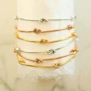 Nautical Knot Gold Silver and Rose Gold Stacking Bangle - Otis Jaxon Silver Jewellery