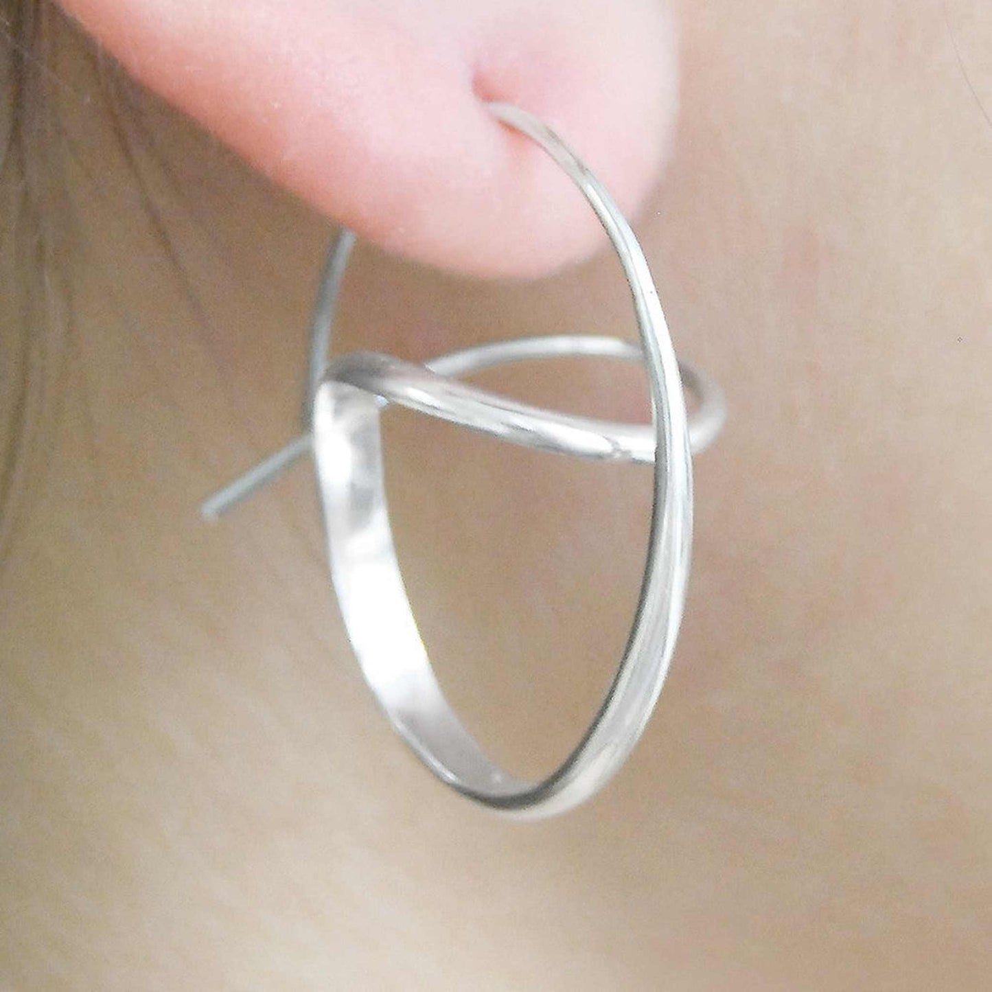 Swirl Silver Hoop Earrings - Otis Jaxon Silver Jewellery