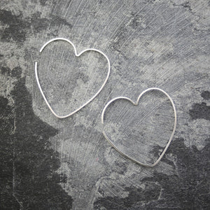 Heart Silver Ear Cuffs - Otis Jaxon Silver Jewellery