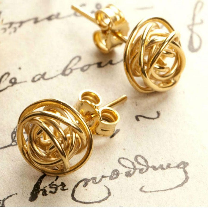 Nest Gold Stud Earrings - Otis Jaxon Silver Jewellery