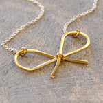 Bow Gold Sterling Silver Necklace - Otis Jaxon Silver Jewellery