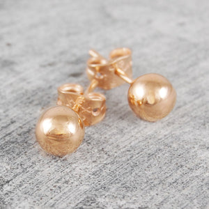 Large Rose Gold Ball Stud Earrings - Otis Jaxon Silver Jewellery