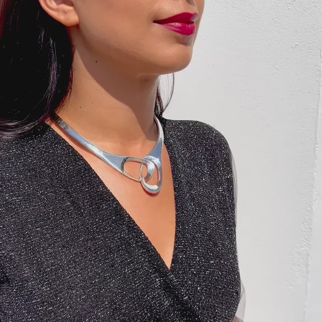 Scissors Silver Choker Necklace - Otis Jaxon Silver Jewellery