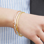 Solid Silver and Gold Bar Bangles - Otis Jaxon Silver Jewellery