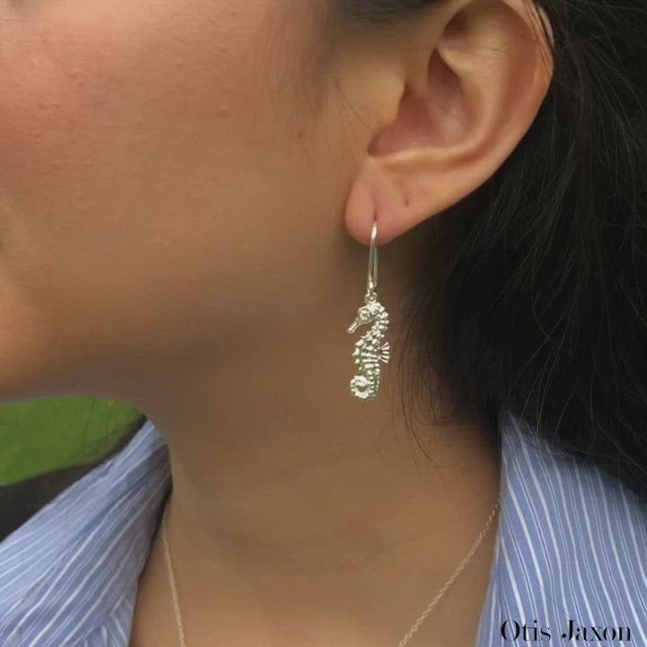 Silver Seahorse Earrings and Necklace Set- Otis Jaxon Silver Jewellery