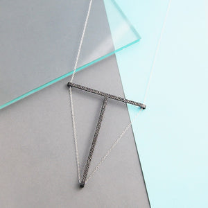 
            
                Load image into Gallery viewer, Oxidised Silver Geometric Necklace - Otis Jaxon Silver Jewellery
            
        