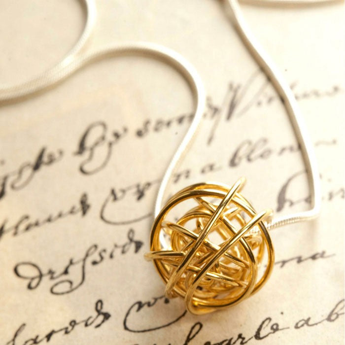 Nest Gold Wire Necklace - Otis Jaxon Silver Jewellery