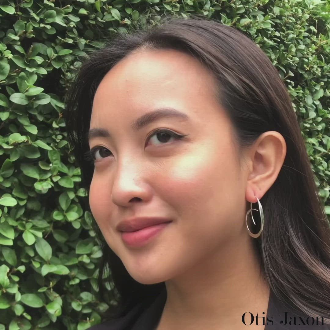 Rose Gold Tapered Sterling Silver Hoop Earrings