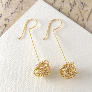 Nest Gold Drop Earrings - Otis Jaxon Silver Jewellery