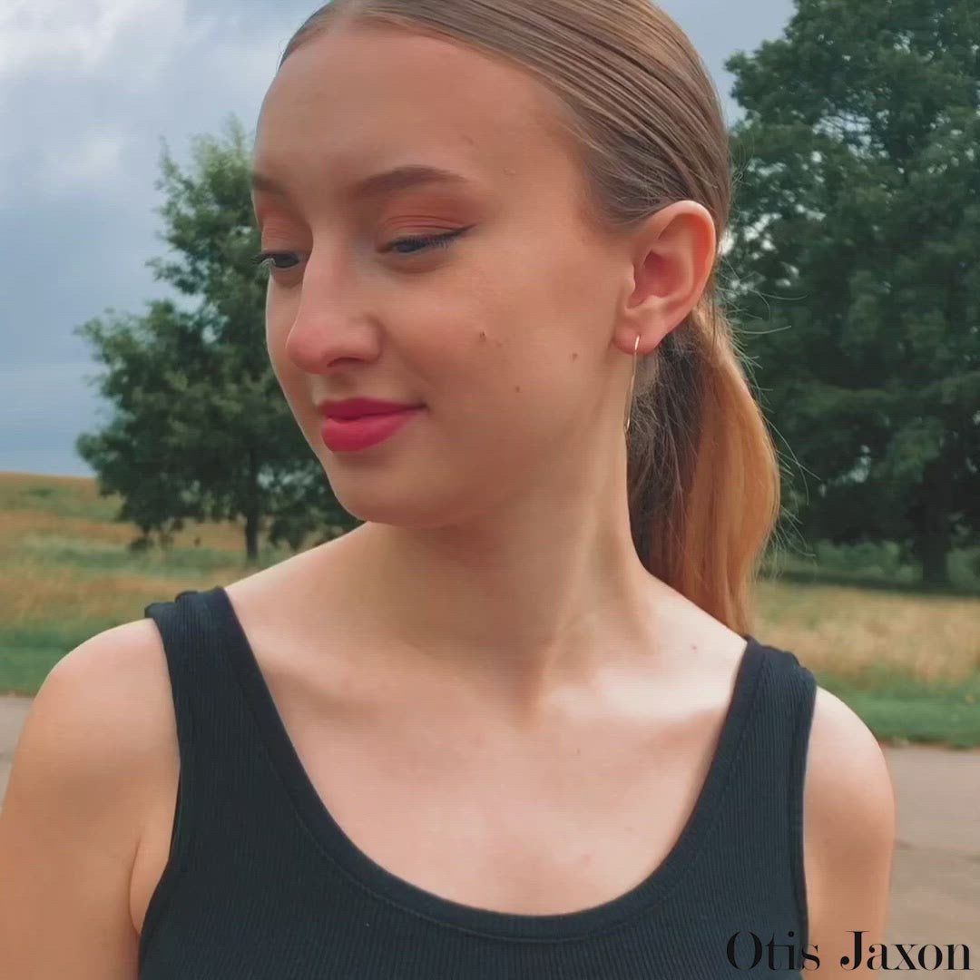 Sculptural Gold Paperclip Loop Earrings