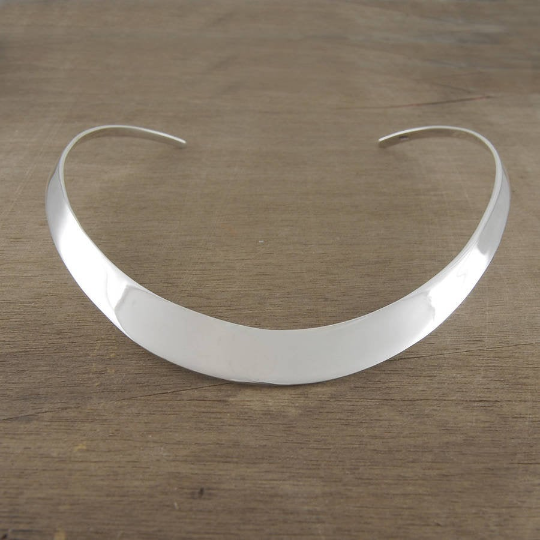 Polished Solid Silver Choker - Otis Jaxon Silver Jewellery