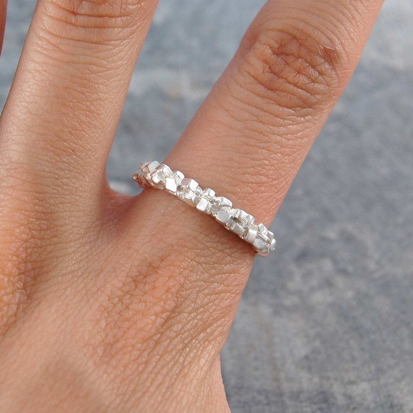 Pyrite Contemporary Silver Ring - Otis Jaxon Silver Jewellery