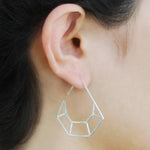 Diamond Geometric Hoop Earrings - Otis Jaxon Silver Jewellery