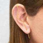 Gold Zig Zig Ear Climber - Otis Jaxon Silver Jewellery