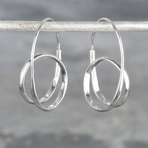Double Loop Rose Gold Hoop Earrings - Otis Jaxon Silver Jewellery