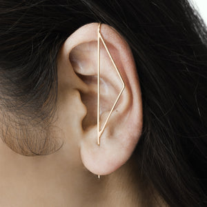 
            
                Load image into Gallery viewer, Rose Gold Triangle ear Climber - Otis Jaxon Silver Jewellery
            
        
