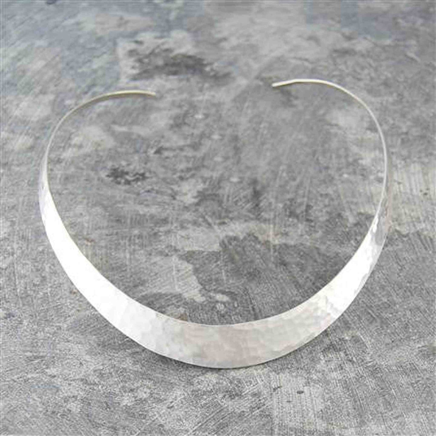 Textured Chunky Silver Choker Necklace