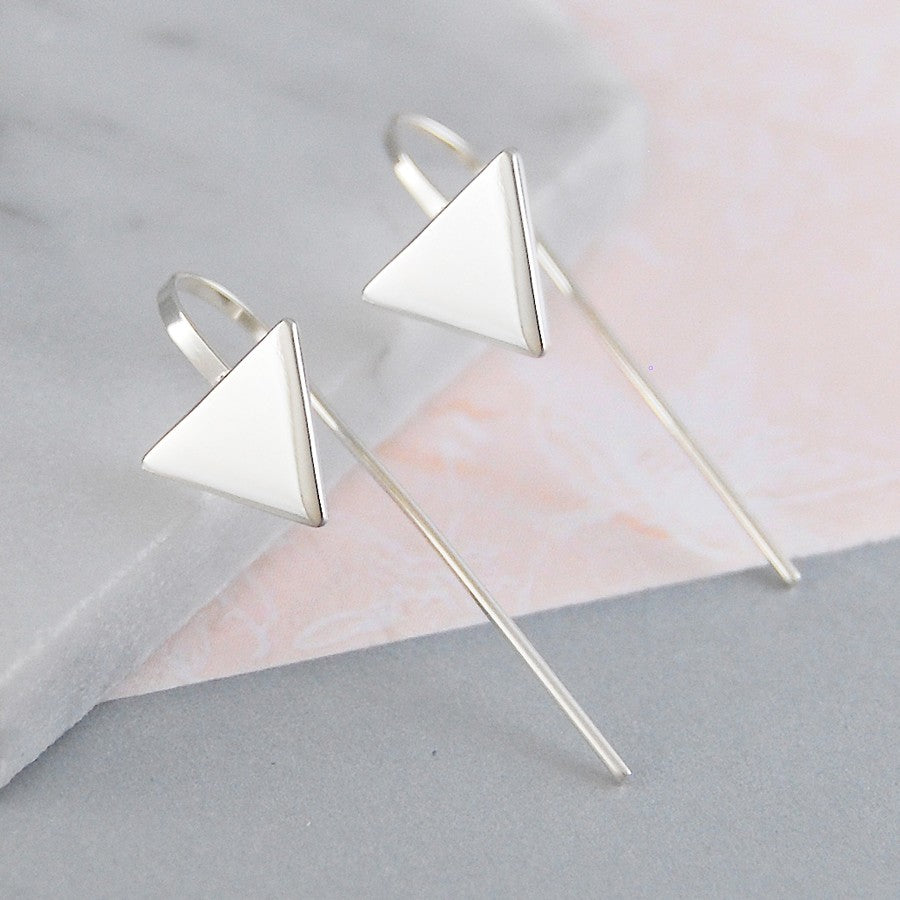 Triangle Geometric Drop Earrings - Otis Jaxon Silver Jewellery
