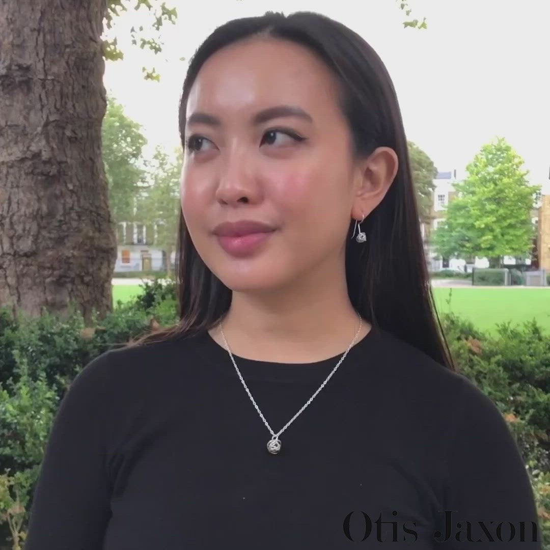 Silver Caged Dark Pearl Necklace and Earrings - Otis Jaxon Silver Jewellery