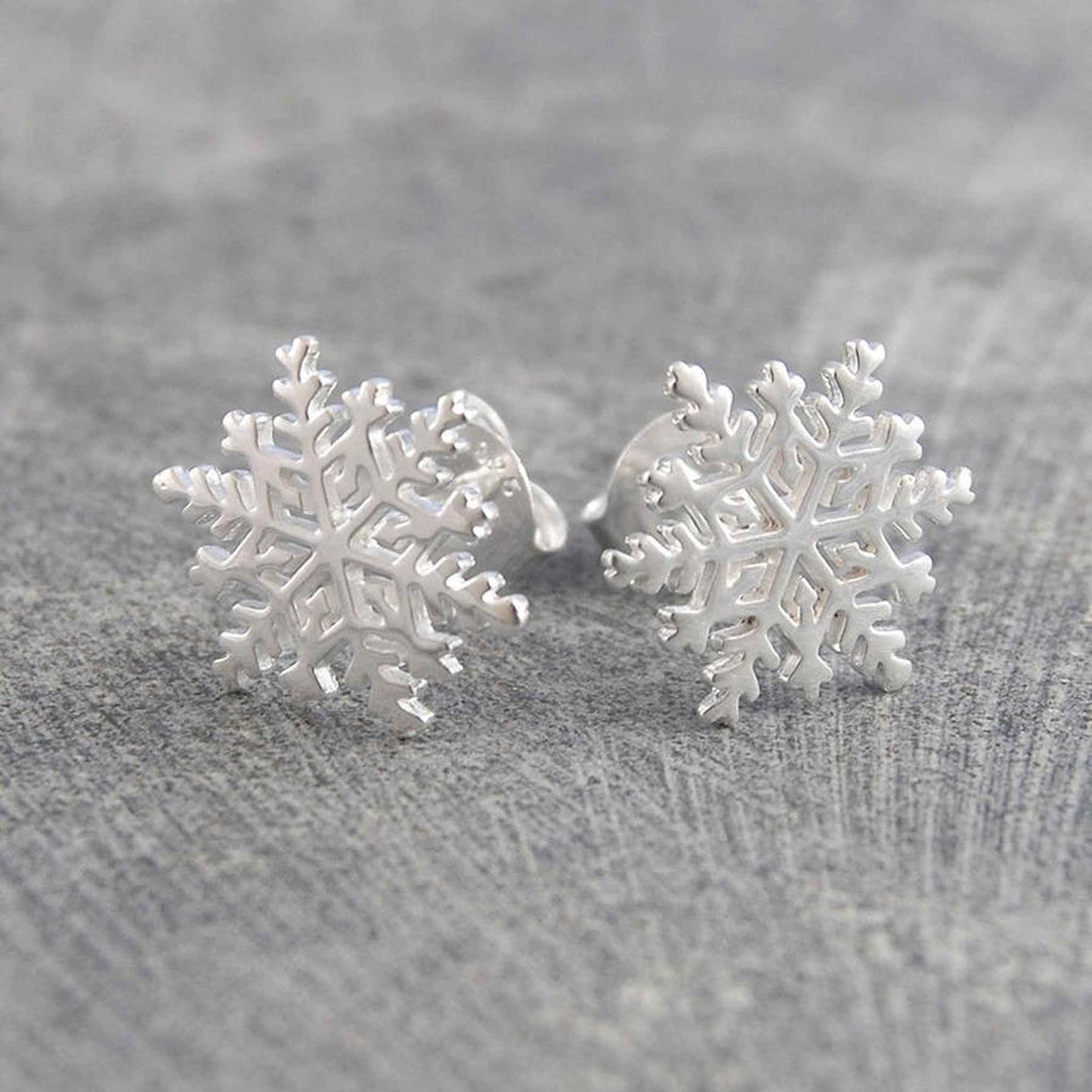Silver Snowflake Stud Earrings - Otis Jaxon Silver Jewellery