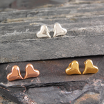 Small Stud Puffed Heart Earrings - Otis Jaxon Silver Jewellery