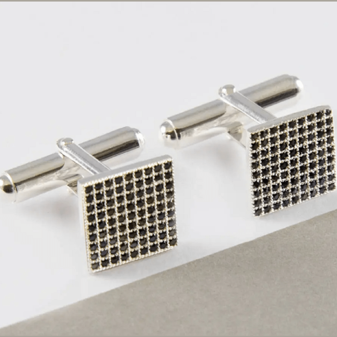 Silver Square Gemstone Cufflinks - OTIS JAXON JEWELLERY