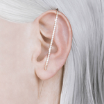 Rose Gold White Topaz Pin Ear Cuff Earrings - Otis Jaxon Silver Jewellery