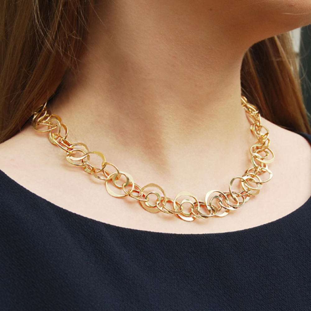 
            
                Load image into Gallery viewer, Planet Gold Statement Necklace - Otis Jaxon Silver Jewellery
            
        