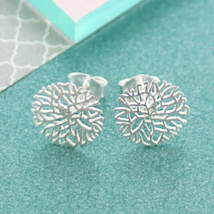 Sterling Silver Snowflake Stud Earrings Christmas Earrings