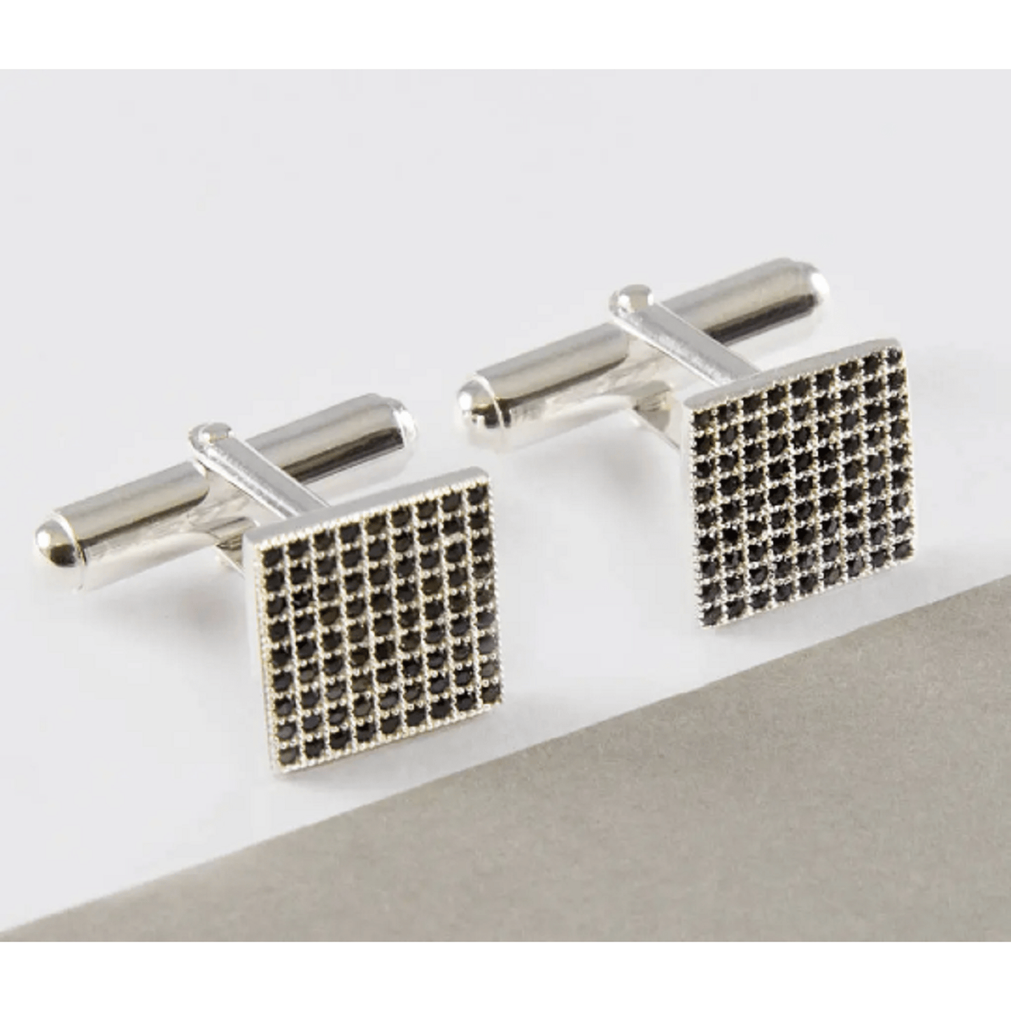 Silver Square Gemstone Cufflinks - OTIS JAXON JEWELLERY