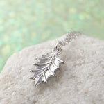 Holly Leaf Silver Christmas Necklace - Otis Jaxon Silver Jewellery