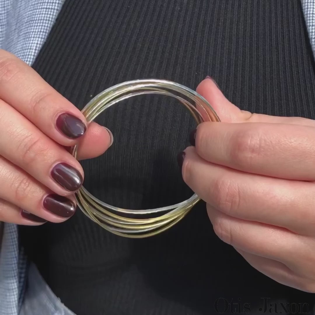 Gold and Silver Russian Bangle - Otis Jaxon Silver Jewellery