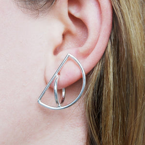 Semi Circle Silver Geometric Earrings - Otis Jaxon Silver Jewellery