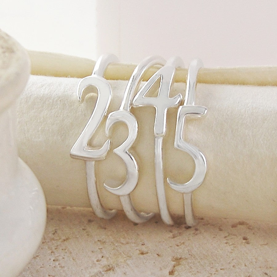 Silver Number Ring - Otis Jaxon Silver Jewellery