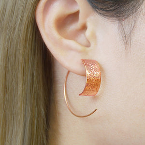 
            
                Load image into Gallery viewer, Textured Rose Gold Hoop Earrings - Otis Jaxon Silver Jewellery
            
        