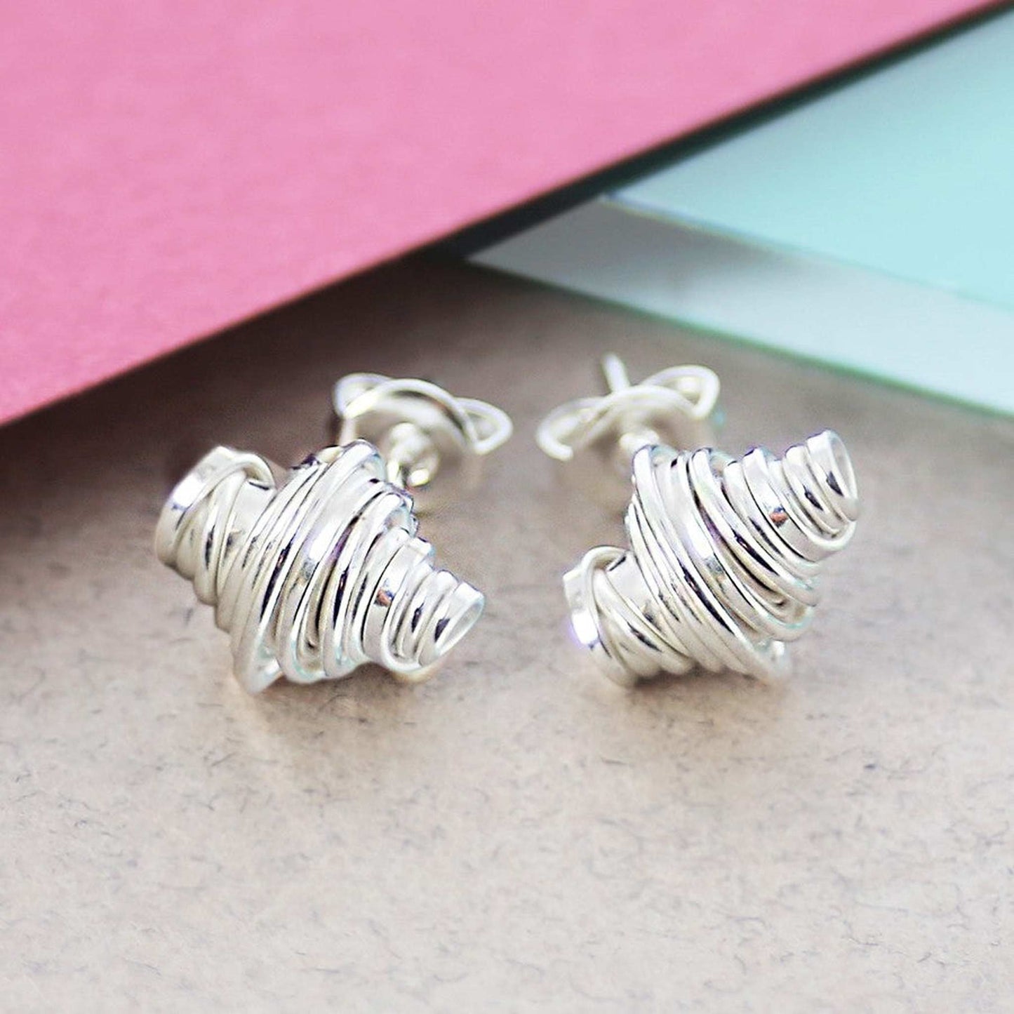 Coiled Silver Stud Earrings - Otis Jaxon Silver Jewellery
