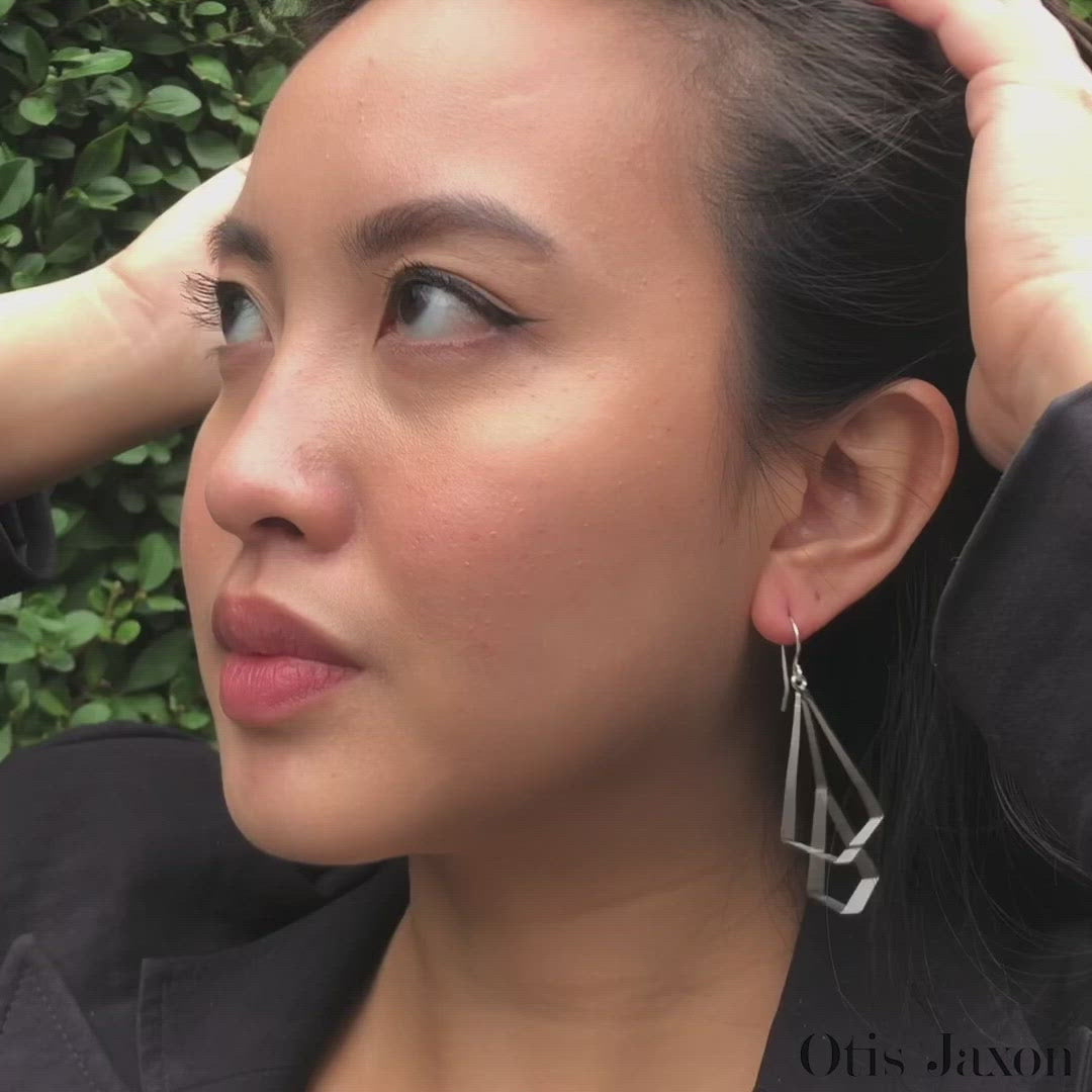 Art Deco Gold Vermeil Dangle Earrings