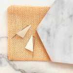 Large Triangle Geometric Drop Polished Earrings