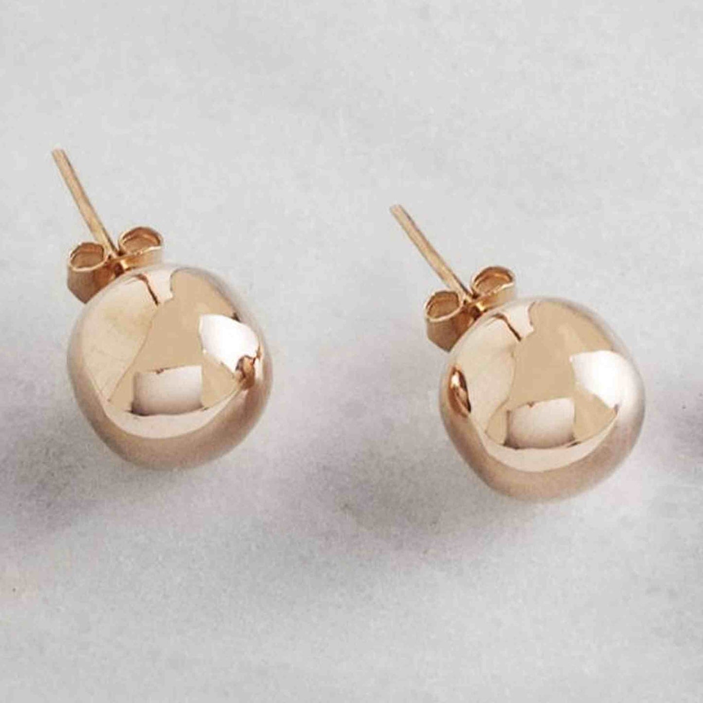Large Ball Stud Earrings in Rose Gold - Otis Jaxon Silver Jewellery