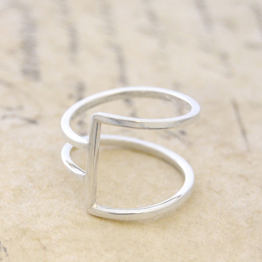 Sterling Silver Geometric Ring - Otis Jaxon Silver Jewellery